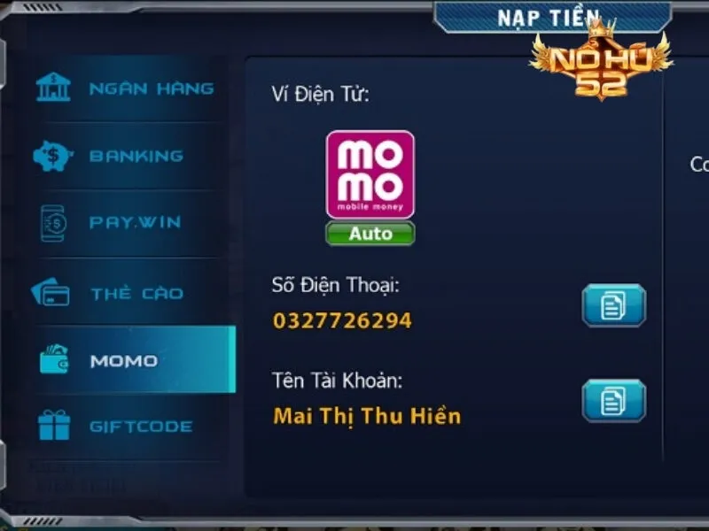 Giao dịch nạp rút tiền nhanh chóng