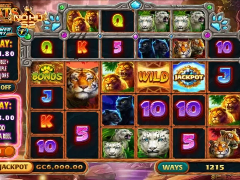 Majestic Cats Deluxe Ways tặng thưởng nhiều vòng quay miễn phí